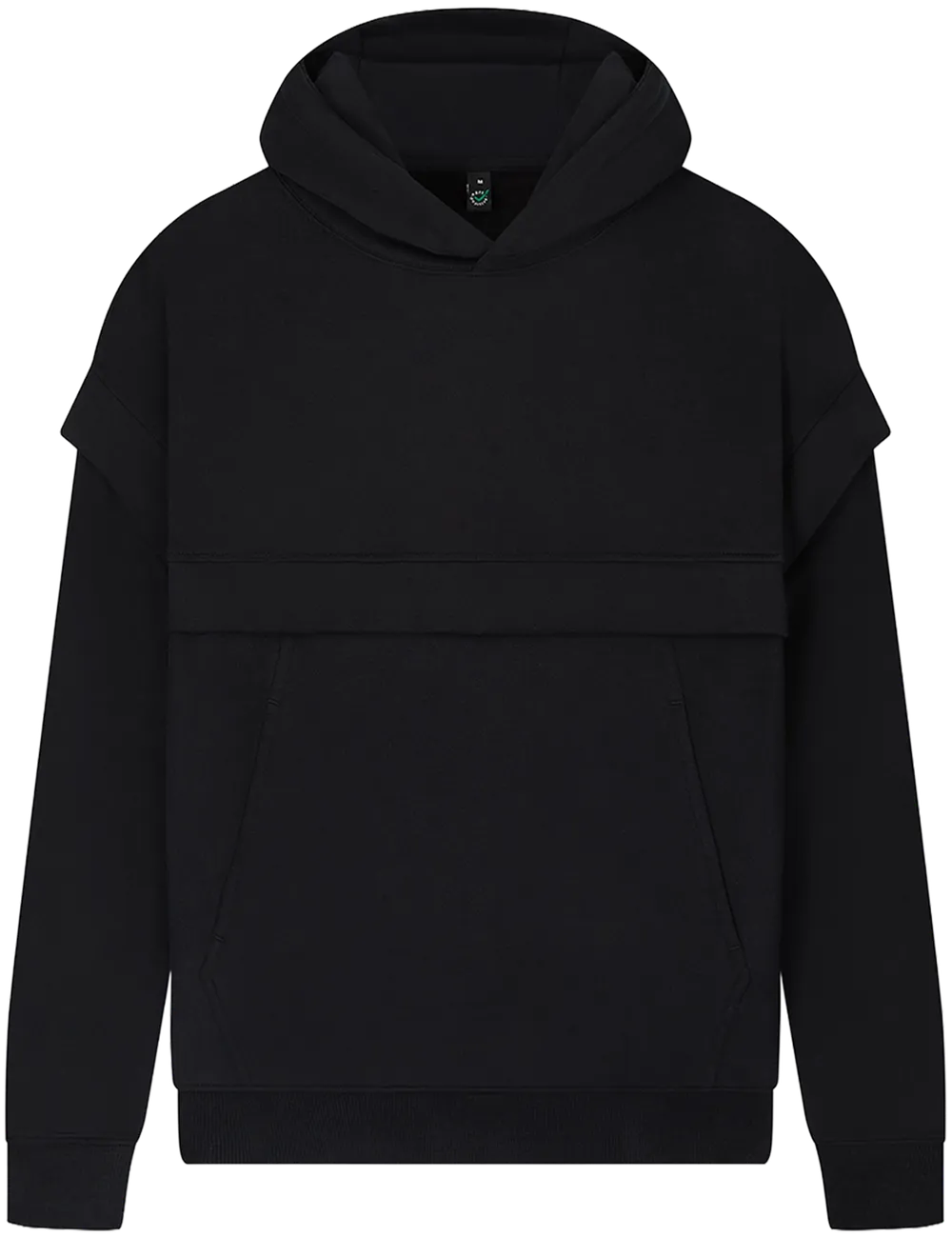 EP552-SUBL0 - Storm Flap Hoodie - Sueded Black